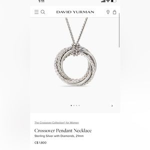 David Yurman Crossover Necklace like new